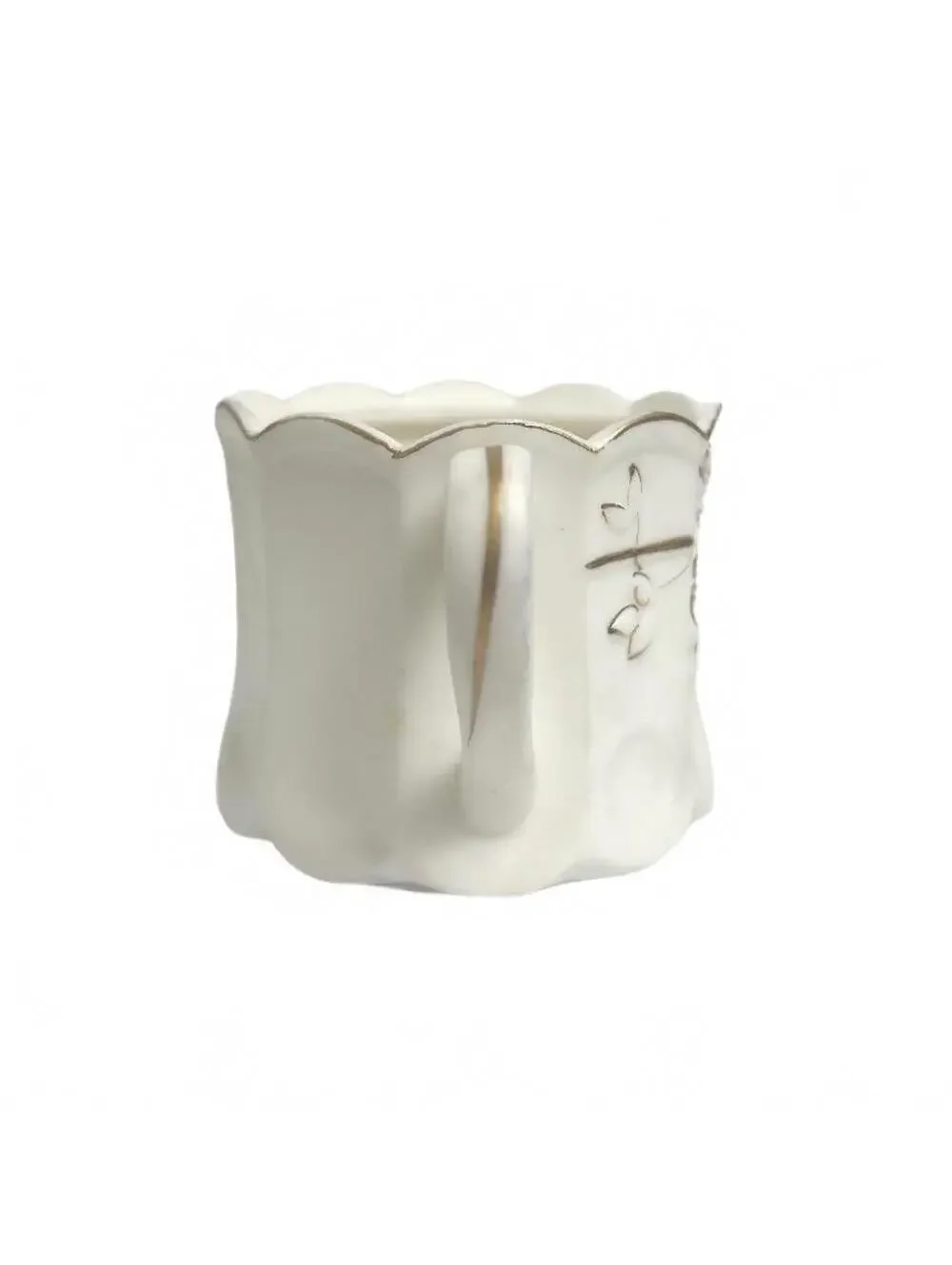 Norcrest Vintage White Porcelain Double Handle Open Sugar Bowl with Gold Trim